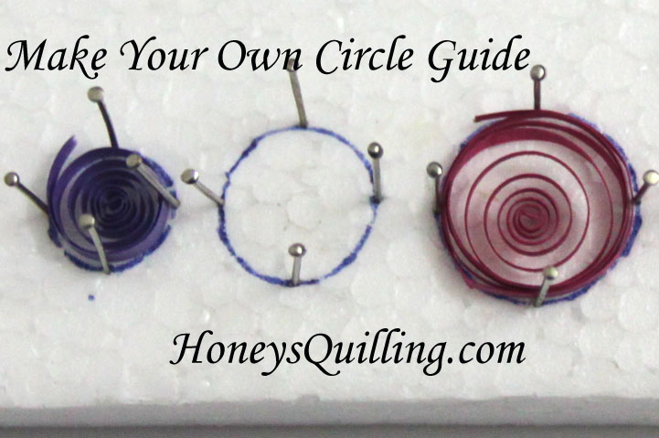 Make your own circle sizing guide or template for paper quilling with this free tutorial from Honey's Quilling