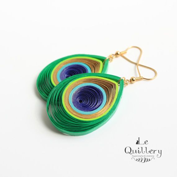 Paper Quilled Peacock Jewelry Honey's Quilling
